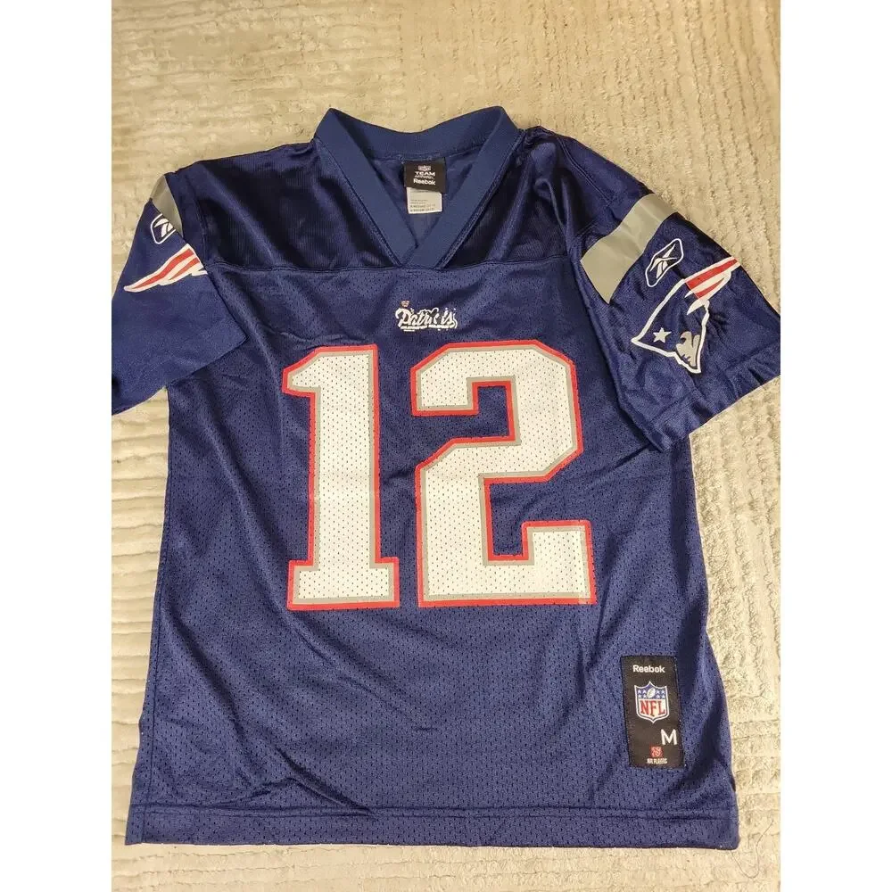 Reebok Tom Brady New England Patriots Jersey Youth Medium Boys Kids Children